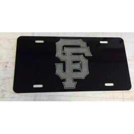 BLVD San Francisco Giants Car Tag Diamond Etched on Black Aluminum License Plate