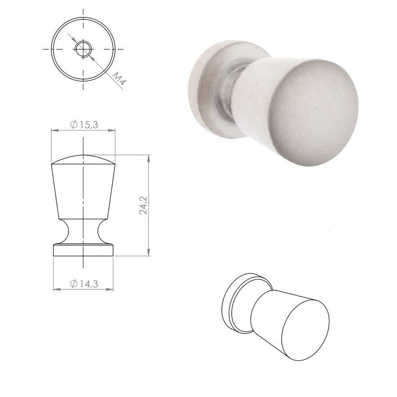 cyclingcolors 2 x Furniture Knobs Brushed Nickel Metal 15 mm