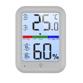 High Precision Digital Thermometer/Hygrometer, For Indoor Use, Large Screen LCD Screen, Backlight Function, Maximum Minimum Recording, Tabletop, Magnet, Compact Design, Suitable for Home, Office, Greenhouse, Comfortable Environment Monitoring