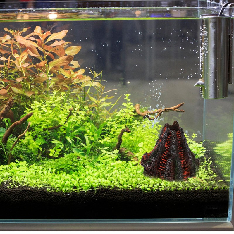 Fish Tank Volcano, Volcano , Reastic Resin Volcano Decorative Fish