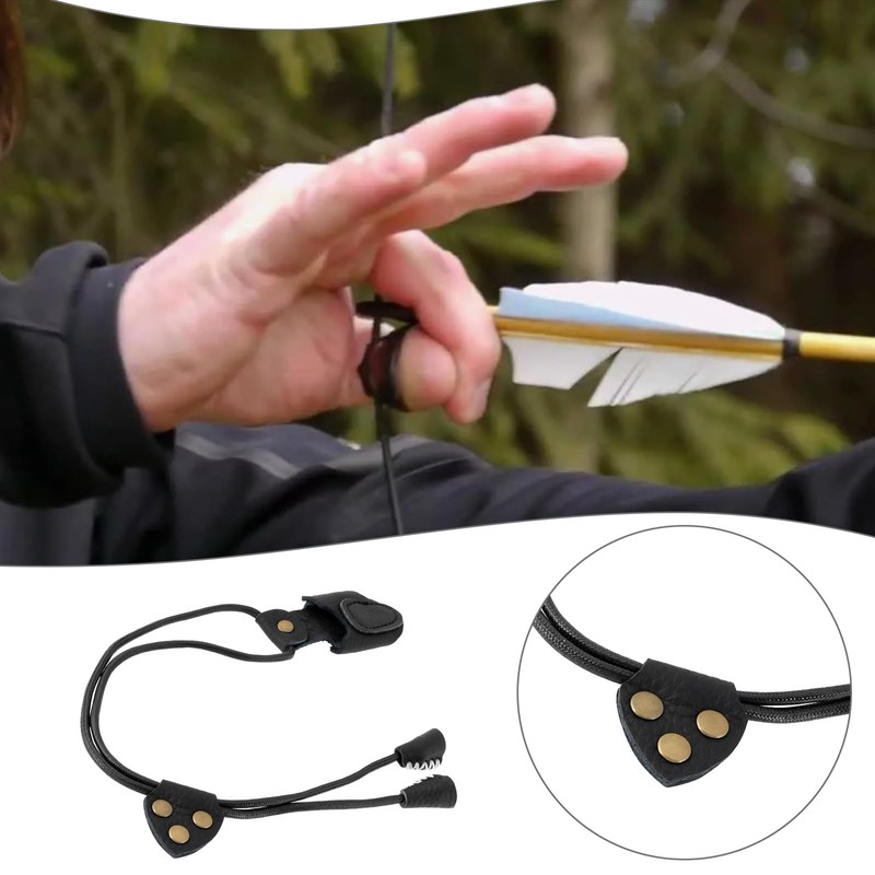 YINETTECH 1PC Archery Thumb Ring PU Leather Thumb Guard Ring