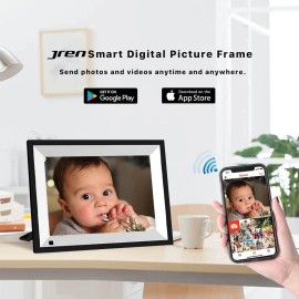 JREN Digital Picture Frame,JREN 8 inch WiFi Digital Photo Frame with HD Touch Screen