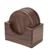 Qarmijaer 6Pcs Walnut Wood Coasters Placemats Decor Round Heat Resistant
