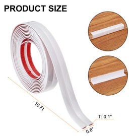 HARFINGTON 2pcs Wall Molding Trim 0.8" 10 ft Flexible Caulk Strip Peel and Stick Wall Corner Protector Self Adhesive Wall Molding Strip for Wall Edge Nook Ceiling, White