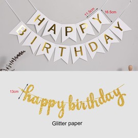 Happy Birthday White Gold Birthday Party Decoration Set Birthday Garland Balloons White Gold Balloons 6 Pompoms Birthday Decoration Girls