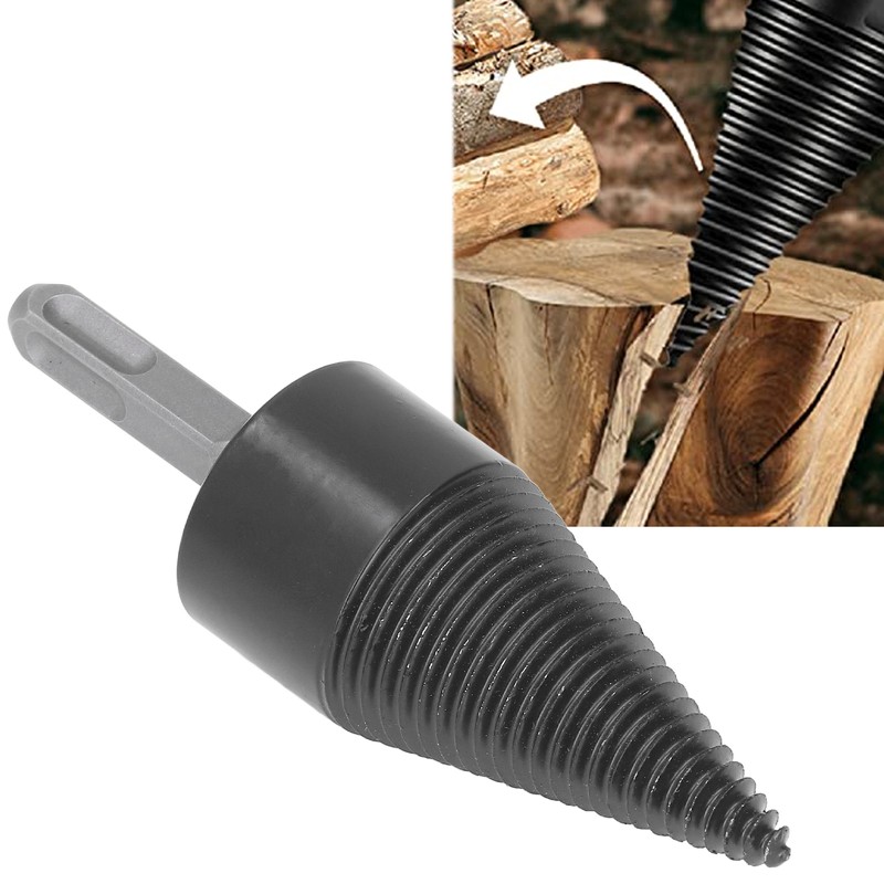 Firewood Bit Cone Wood Splitting Drill Carbon Steel Log Splitter