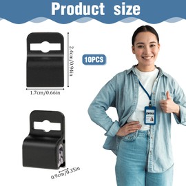 Molain Black Gripper Card Holder Clamps, 10/20Pcs Plastic Swipe Card Holder ID Card Secure Badge Holder for Standard Thickness ID Badge Smart Card CAC Card Chip Swipe Card (10)