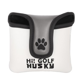 SHABIER Golf Large Mallet Headcover with Cartoon Animal Design for Golf Putter Club (Grey Husky Dog)