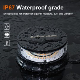 Dinfu LED Rotating Beacon, 12V-24V Yellow Rotating Beacon Magnetic Base with 28 Flash Patterns Warning Light LED with 3 Metre Cable for Forklift Tractor Golf Cart Tractor SUV 4x4 Car