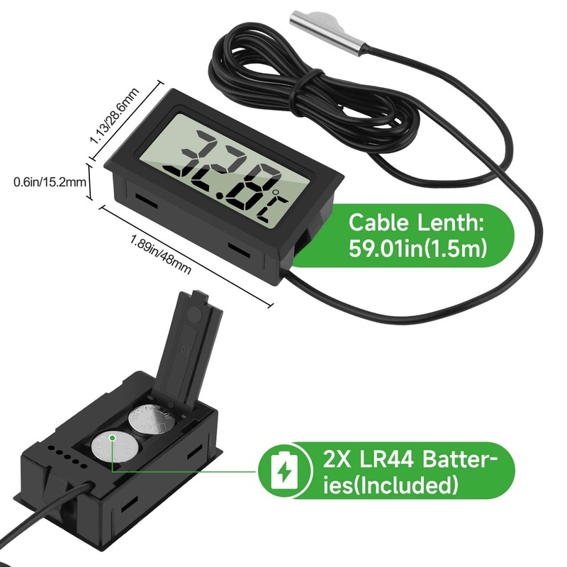 DearCal Digital Fridge Freezer thermometer with LCD Display,Home Temperature Monitor
