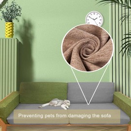 Ntomtuex Linen Couch Cushion Cover Sofa Cover for Furniture Replacement Chair Cushion Protector for Pets Slipcover Loveseat Sofa Cushion Furniture Protector Seat Grey 1 Pieces