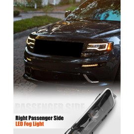 VelvetunVillay Right Passenger Side LED Fog Light Fit For Jeep Grand Cherokee 2017-2022, Fit for Dodge Durango 2014-2022 Replace 68275510AC
