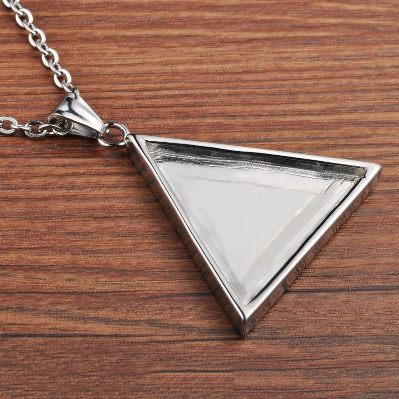 Feilok Men Women Punk Gothic Eye in Pyramid Stainless Steel
