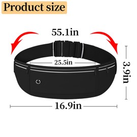 2 PCS Running Belt,Waist Adjustable Elastic Band, Waterproof Large Capacity Running Waist Pack for Workout, Workout, Cycling, Walking, Travel and Outdoor Activities, Suitable (Pink + Black)