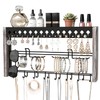 JackCubeDesign MK460A - Wood Wall Mount Jewelry Organizer with Metal