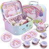 JOYIN Unicorn Tea Party Set for Little Girls, Pretend Pink