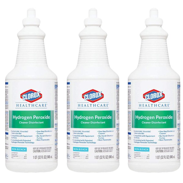 Healthcare Hydrogen Peroxide, Cleaner Disinfectant, 32 Fl Ounce (Pack of 3)3