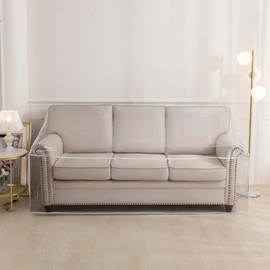 STONECREST Plastic Sofa Cover - Clear Vinyl Waterproof, Pet Scratching Furniture Protector, Heavy Duty Thickness Slipcover for Storage and Moving 96" W (1 Pack, Sofa XL)