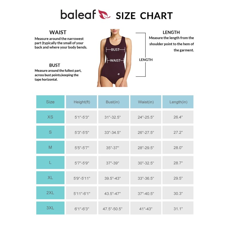 BALEAF - Traje de baño Deportivo de una Pieza con