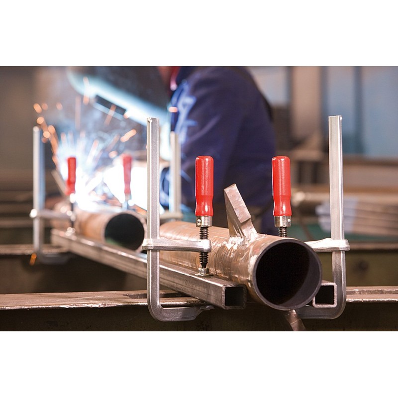 Bessey GZ12 "GZ" All-Steel Table Clamp, Grey/Red, 120/60 mm