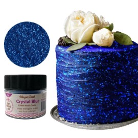 Oh Sweet Art Edible Glitter dust CRYSTAL BLUE  ( 6 grams ) Magic dust , Kosher, Gluten free