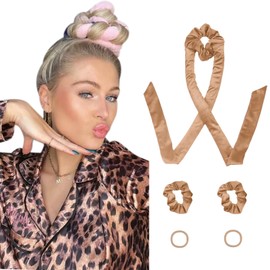 DIKOORI Rizadores De Pelo Sin Calor Diadema De Terciopelo Con Varillas Rizadoras Sin Calor Para Dormir Set De Rizado Con Coleteros Rulos Para Rizos Sin Calor Look De Secado Nocturno Cabello