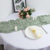 Bieiyhe Cheesecloth Table Runner, Mint Green, 90 x 300 cm,