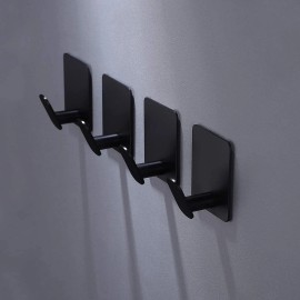 DELITON 4 Pack Towel/Coat Adhesive Hooks Wall Hook Stick on Bathroom or Kitchen