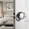 Orger Crystal Privacy Door Knobs with Lock, Faceted Diamond Shape