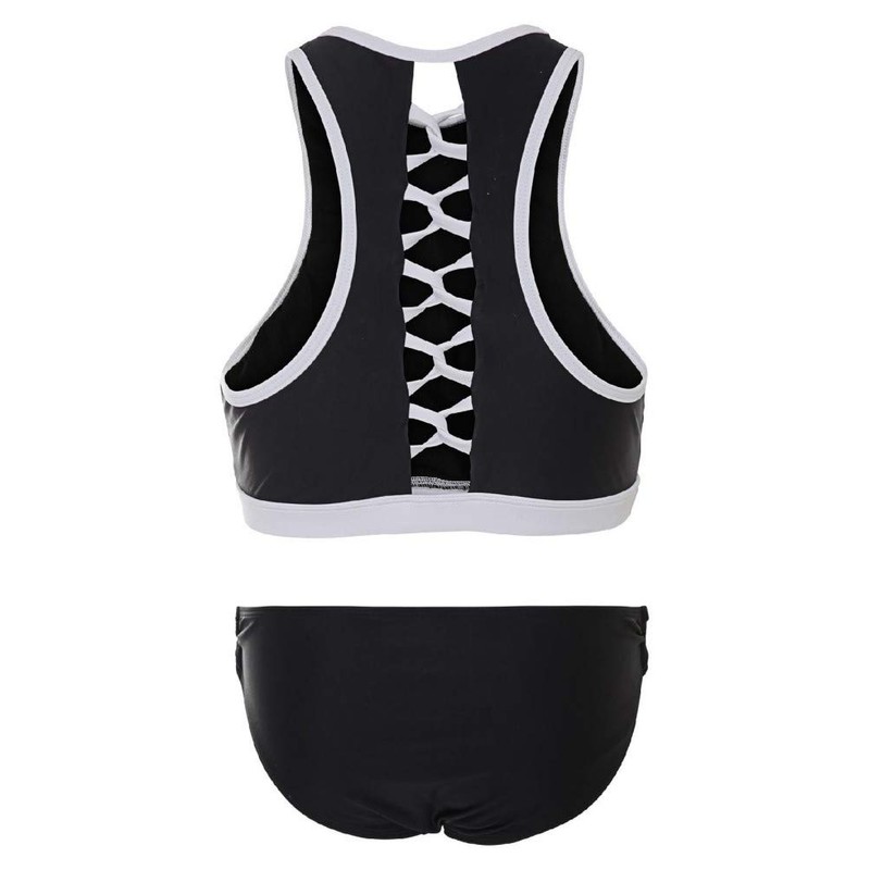 La-V Girls' Two-Piece Sports Bikini, black