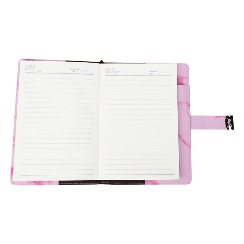 A5 Note Book PU Leather Cover Password Lock Notepad Diary