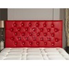 CROWNBEDSUK DIAMANTE FAUX LEATHER HEADBOARD (RED, 2FT6)