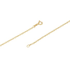 NKlaus Golden Curves: 925 Silver Yellow Gold Plated Round Anchor Chains, 42 cm, 45 cm, 50 cm, 1.8 mm Width - A Necklace for Timeless Elegance, Gold