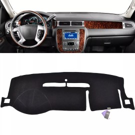 Xukey For Chevy Silverado Suburban Tahoe 2007-2013 Mat Dash Cover Dashboard Pad Black