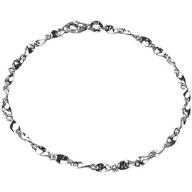 KGX STORES 925 Sterling Silver Bracelet Chain Sparkly 19cm Twisted Silver Bar and Links Wrist Chain Stacking Layering Chain Chunky Silver Jewellery for Women Girls Waterproof