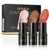 3PCS Contour Highlighter Blush Stick Set – Waterproof Long-Lasting Cream