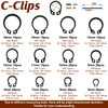 360Pcs Carbon Steel E-Clips & Snap Rings Assortment Kit (2.0mm-12mm)