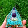 ycyingcheng Moonstone Crystal Orgone Pyramid, Ogan Crystal Energy Tower, Nature