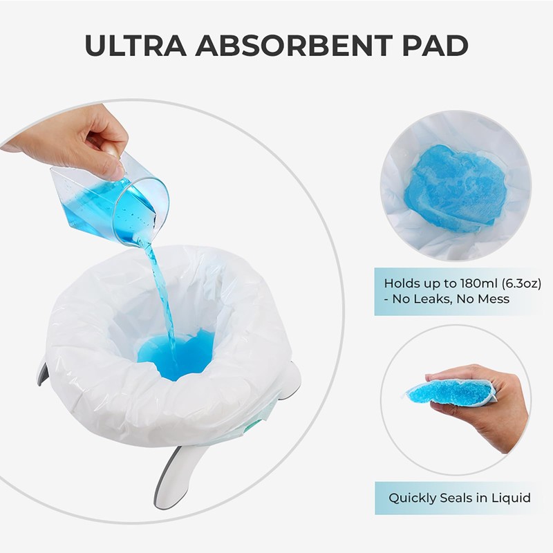 Disposable Potty Liners with Absorbent Pads – 30 Counts, Leak-Proof