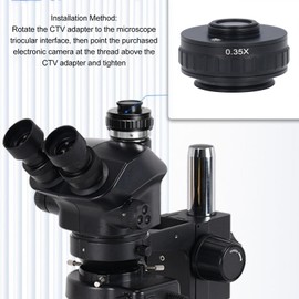 Garosa C Mount Adapter Microscope Adapter CTV Microscope Lens Camera Interface Adapters for Trinocular Stereo Microscope CCD Camera (0.5X)