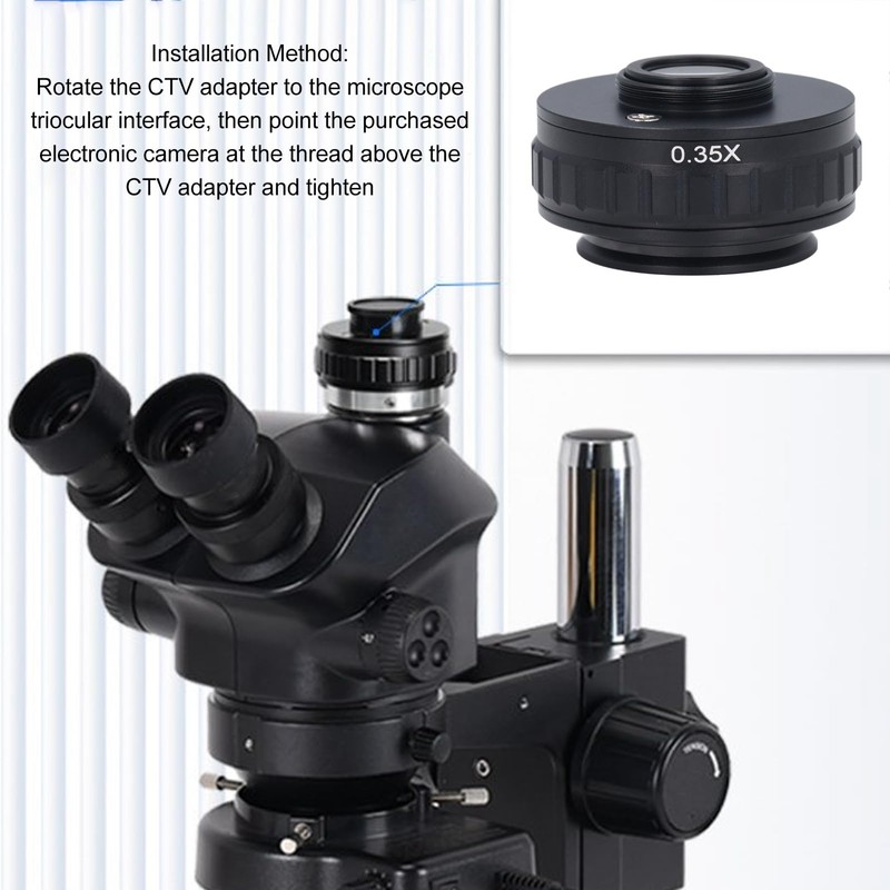 Garosa C Mount Adapter Microscope Adapter CTV Microscope Lens Camera