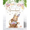 Grandson Easter Card - Bunny with Easter Eggs Design -