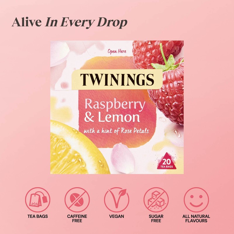Twinings Raspberry & Lemon Tea Bags, 20 each