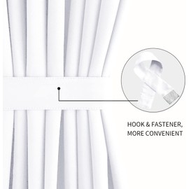 DWCN French Door Curtains – Rod Pocket Thermal Curtain for Doors with Glass Window, Kitchen and Patio Doors for Privacy, 36 X 80 Inches Long, 1 Curtain Panel with Tieback, Pure White