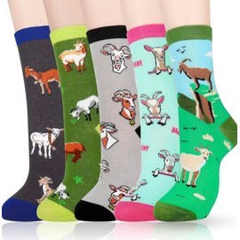 Generic Goat Socks Gift Box 5 Pairs of Goat Socks Gift for Goat lover UK Size 4-7