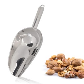 12oz Ice Scoop, Stainless Steel Ice Scoops Sweet Candy Food Serving Flour Scoop Measuring Spoons for Kitchen, Bar, Birthday Party, Wedding and Buffet