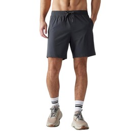 Rhone 7" Pursuit Short - Mens Lined Workout Short, Lightweight, All-Way Stretch Gym Short with Medium Compression Liner (Asphalt, X-Large)