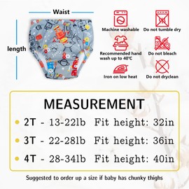 Baby Boys Potty Training Underwear Toddler Training Underwear for Boys Absorbent Potty Training Pants Boys Cotton Pee Pants 2t 3t 4t (Black, 4T)