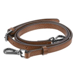 SUIKIHUM Bag Shoulder Strap, (37.4"-45.3" Adjustable Replacement Strap) Genuine Leather with Metal Black Buckle for Women (Light Brown)