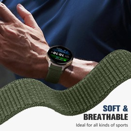 18mm Nylon Sport Bands Compatible with Garmin Venu 3S Watch Band Venu 2S/Vivoactive 4S/Vivomove 3S/Active S, Soft Breathable Quick Release Strap Wristband for Forerunner 255S Music/265S Women Men